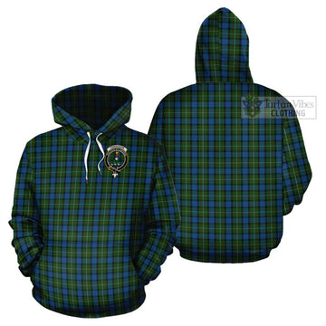 Ferguson of Atholl Tartan Cotton Hoodie with Family Crest