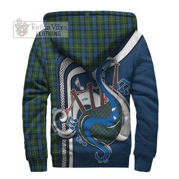 Ferguson of Atholl Tartan Sherpa Hoodie with Epic Bagpipe Style