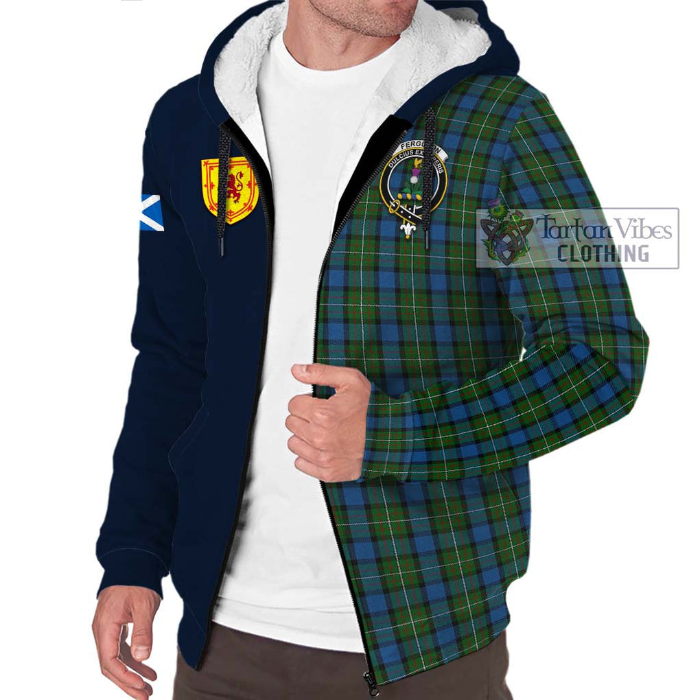 Tartan Vibes Clothing Ferguson of Atholl Tartan Sherpa Hoodie with Scottish Lion Royal Arm Half Style