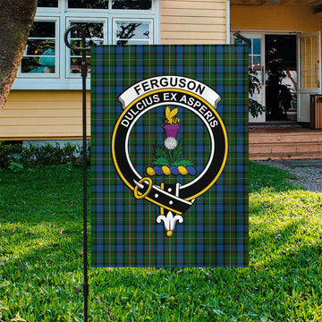 Ferguson of Atholl Tartan Flag with Family Crest