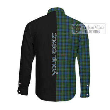 Ferguson of Atholl Tartan Long Sleeve Button Shirt with Family Crest and Half Of Me Style