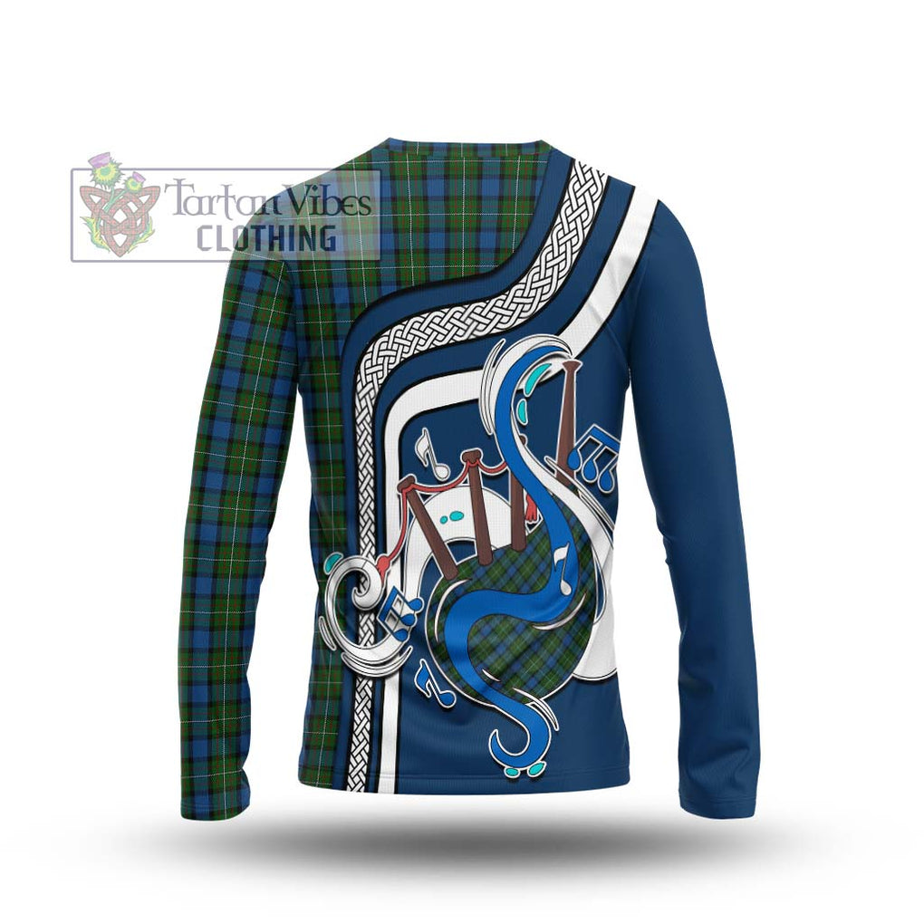 Tartan Vibes Clothing Ferguson of Atholl Tartan Long Sleeve T-Shirt with Epic Bagpipe Style