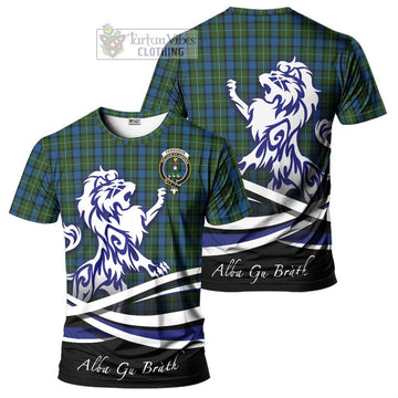 Ferguson of Atholl Tartan Cotton T-shirt with Alba Gu Brath Regal Lion Emblem