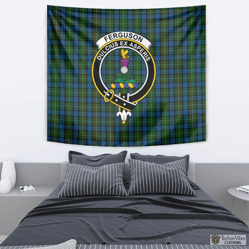 Ferguson of Atholl Tartan Tapestry Wall Hanging and Home Decor for Room with Family Crest