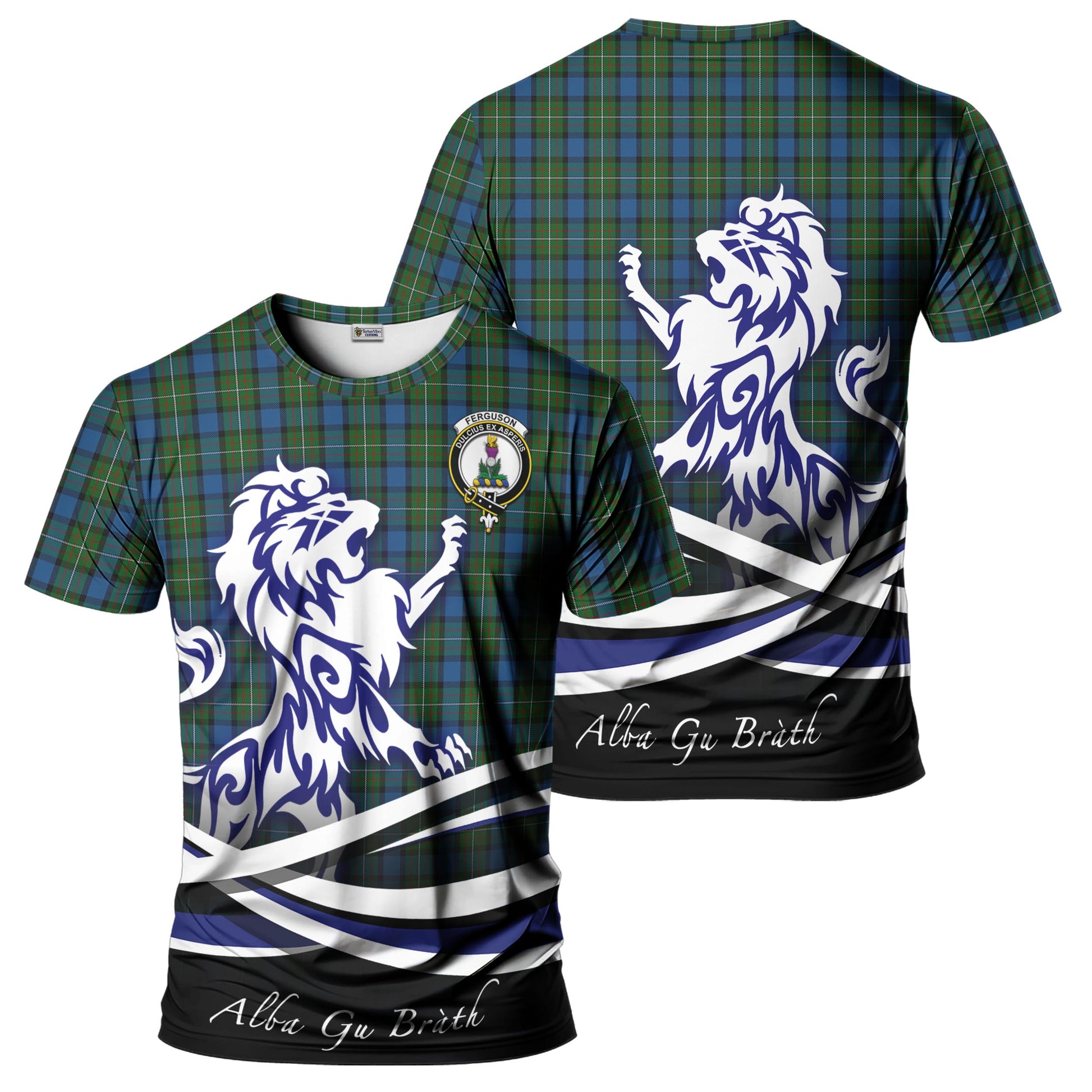 ferguson-of-atholl-tartan-t-shirt-with-alba-gu-brath-regal-lion-emblem