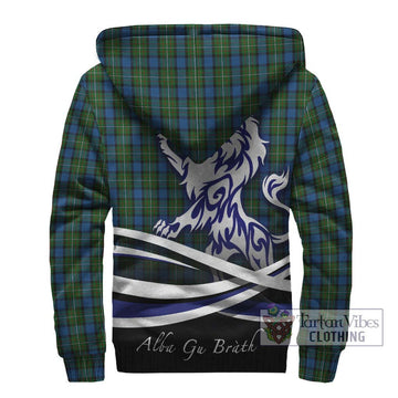 Ferguson of Atholl Tartan Sherpa Hoodie with Alba Gu Brath Regal Lion Emblem