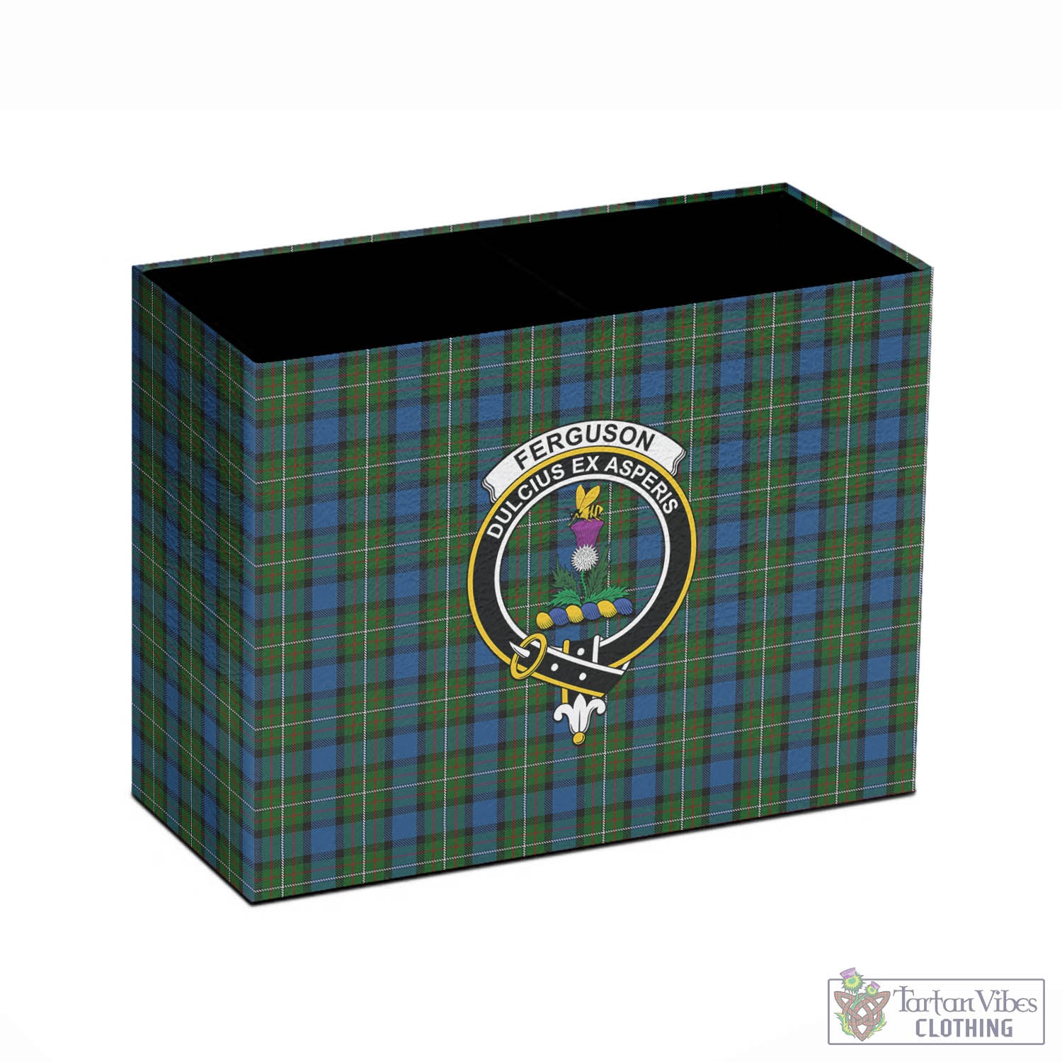 Tartan Vibes Clothing Ferguson of Atholl Tartan Pen Holder with Family Crest