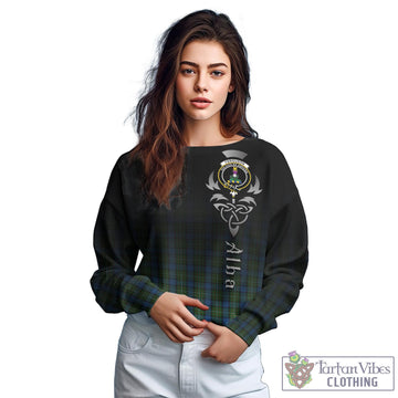 Ferguson of Atholl Tartan Sweatshirt Featuring Alba Gu Brath Family Crest Celtic Inspired