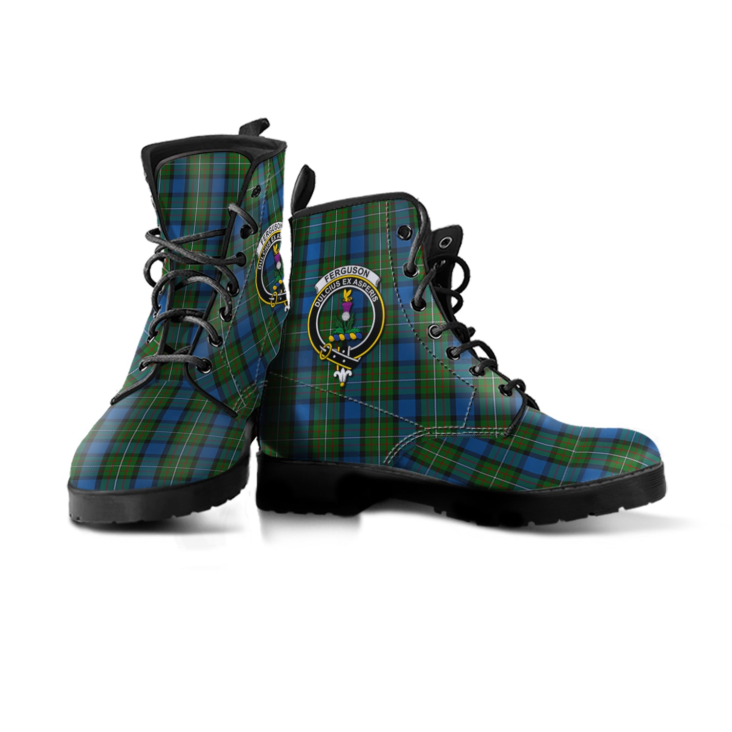 ferguson-of-atholl-tartan-leather-boots-with-family-crest