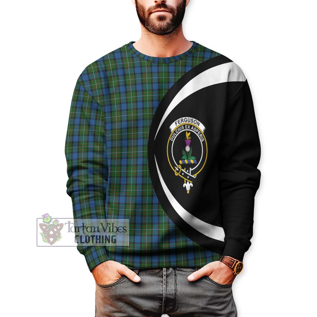 Ferguson of Atholl Tartan Sweatshirt with Family Crest Circle Style - Tartan Vibes Clothing