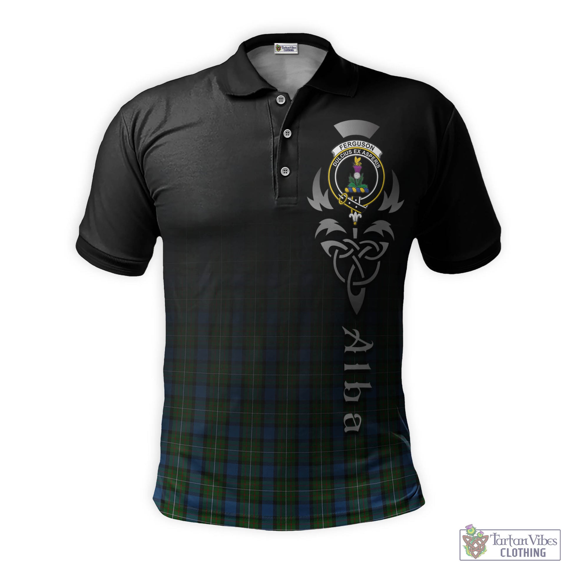 Tartan Vibes Clothing Ferguson of Atholl Tartan Polo Shirt Featuring Alba Gu Brath Family Crest Celtic Inspired