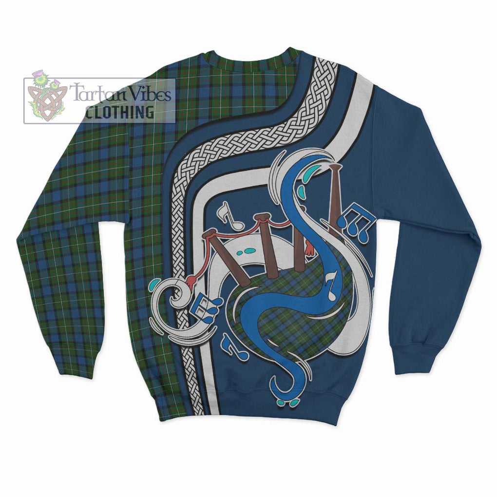 Ferguson of Atholl Tartan Sweatshirt with Epic Bagpipe Style - Tartanvibesclothing Shop