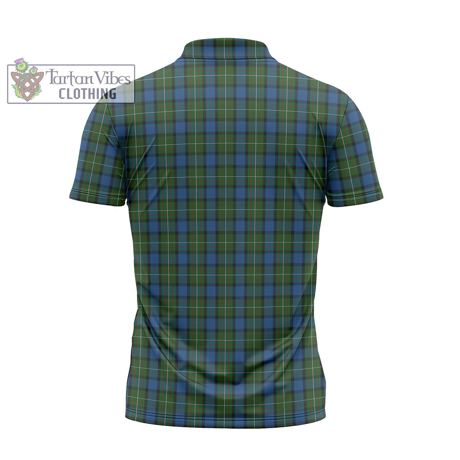 Tartan Vibes Clothing Ferguson of Atholl Tartan Zipper Polo Shirt with Family Crest