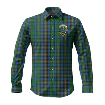 Ferguson of Atholl Tartan Long Sleeve Button Up Shirt with Family Crest