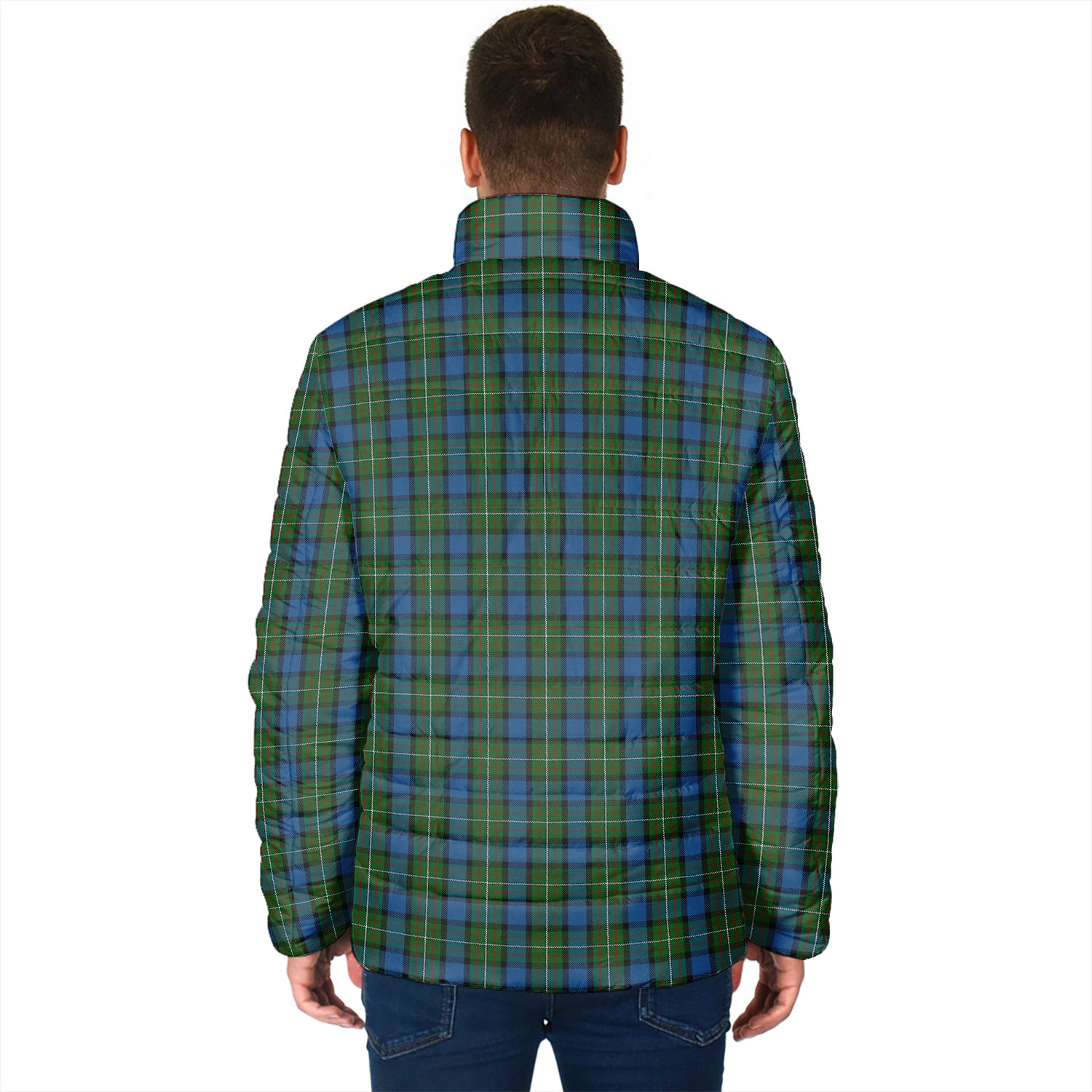 Ferguson of Atholl Tartan Padded Jacket with Family Crest - Tartanvibesclothing