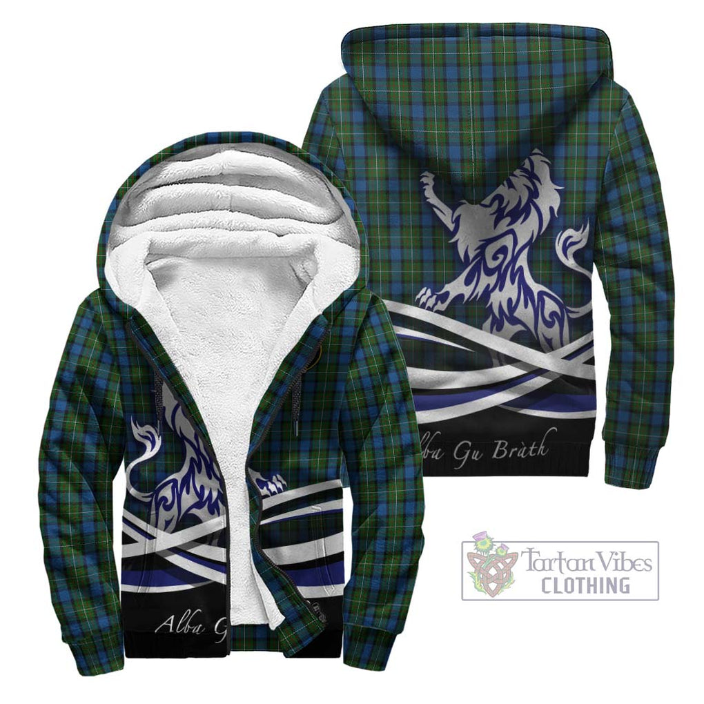 Ferguson of Atholl Tartan Sherpa Hoodie with Alba Gu Brath Regal Lion Emblem Unisex - Tartanvibesclothing Shop