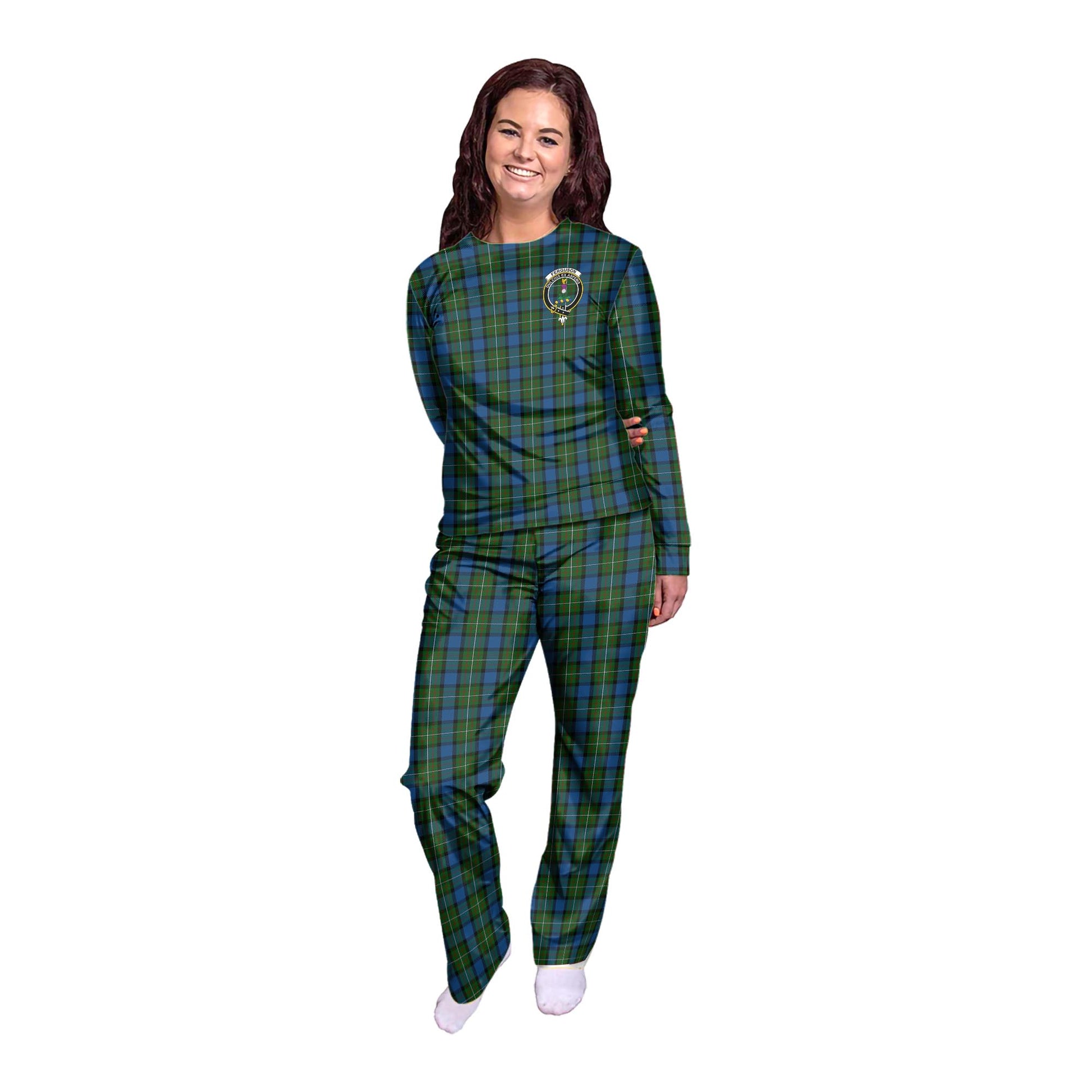 Ferguson of Atholl Tartan Pajamas Family Set with Family Crest - Tartan Vibes Clothing