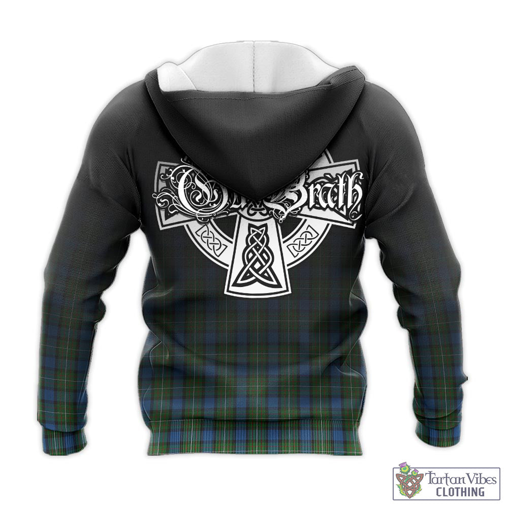 Tartan Vibes Clothing Ferguson of Atholl Tartan Knitted Hoodie Featuring Alba Gu Brath Family Crest Celtic Inspired