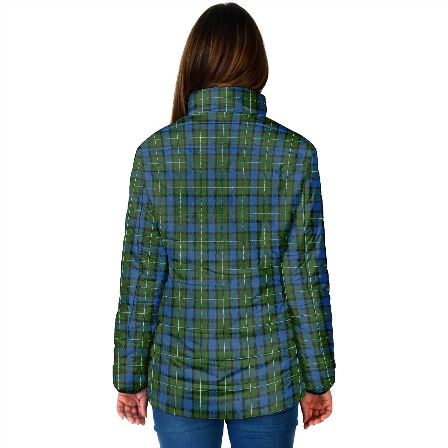 Ferguson of Atholl Tartan Padded Jacket with Family Crest - Tartanvibesclothing