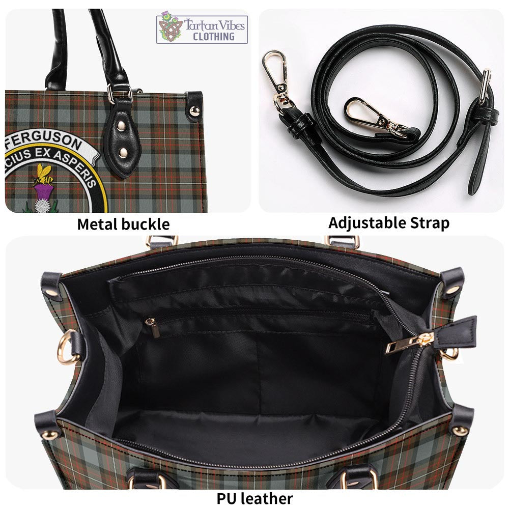 Tartan Vibes Clothing Ferguson Weathered Tartan Luxury Leather Handbags with Family Crest