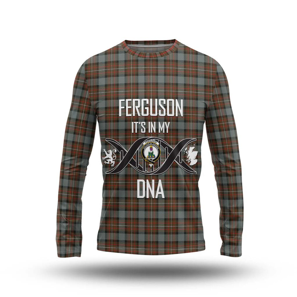 Ferguson Weathered Tartan Long Sleeve T-Shirt with Family Crest DNA In Me Style Unisex - Tartanvibesclothing Shop