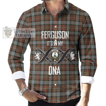 Ferguson Weathered Tartan Long Sleeve Button Shirt with Family Crest DNA In Me Style