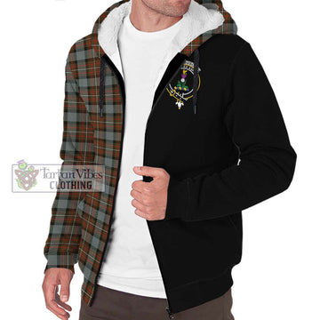 Ferguson Weathered Tartan Sherpa Hoodie with Family Crest and Half Of Me Style