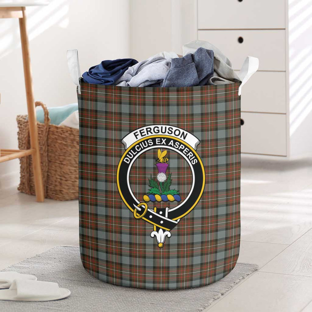 Ferguson Weathered Tartan Laundry Basket with Family Crest One Size - Tartanvibesclothing Shop