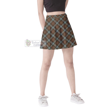 Ferguson Weathered Tartan Women's Plated Mini Skirt Cross Style