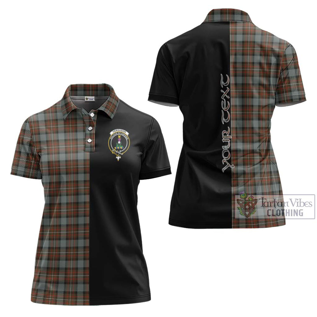 Ferguson Weathered Tartan Women's Polo Shirt with Family Crest and Half Of Me Style Women - Tartanvibesclothing Shop