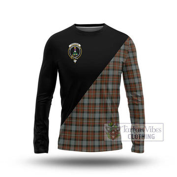 Ferguson Weathered Tartan Long Sleeve T-Shirt with Family Crest and Military Logo Style