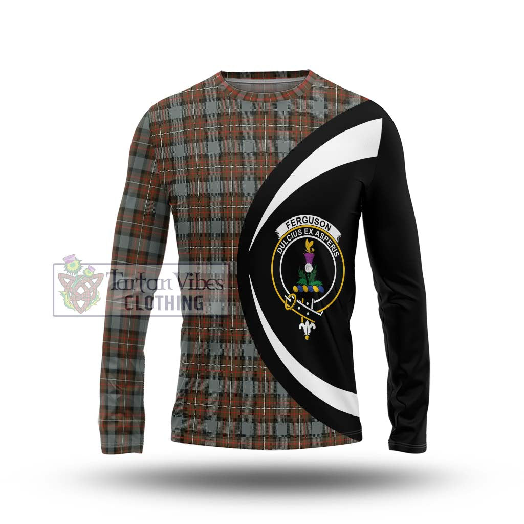 Ferguson Weathered Tartan Long Sleeve T-Shirt with Family Crest Circle Style Unisex - Tartan Vibes Clothing