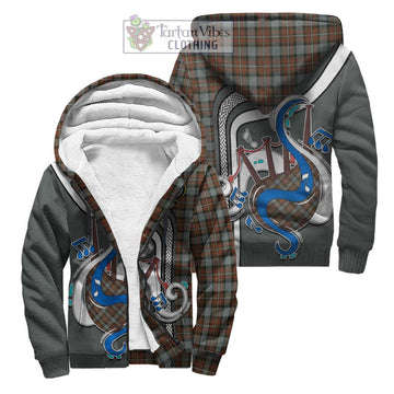 Ferguson Weathered Tartan Sherpa Hoodie with Epic Bagpipe Style