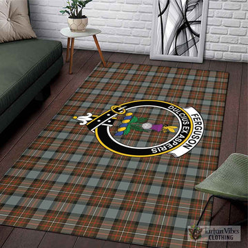 Ferguson Weathered Tartan Area Rug with Family Crest