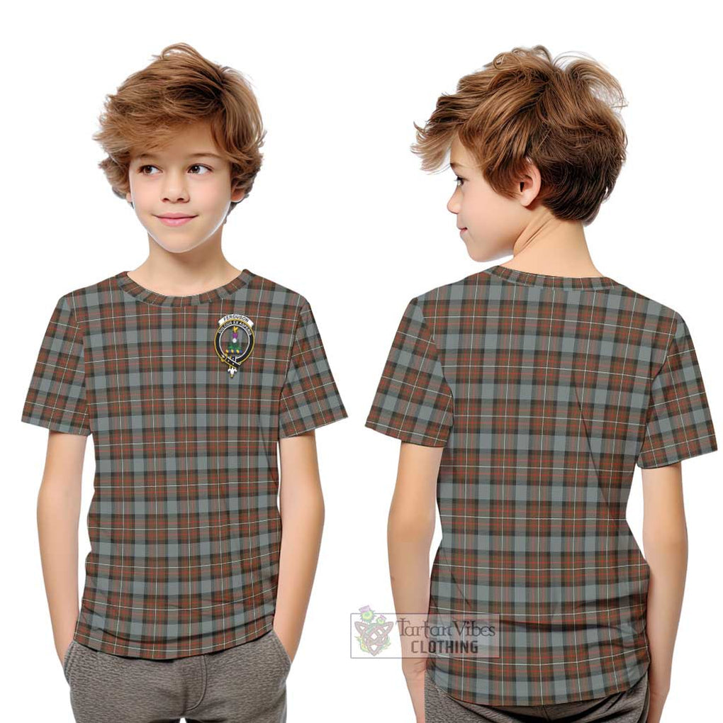 Ferguson Weathered Tartan Kid T-Shirt with Family Crest Youth XL Size14 - Tartanvibesclothing Shop