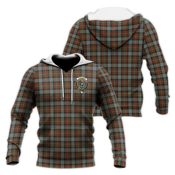 Ferguson Weathered Tartan Knitted Hoodie with Family Crest