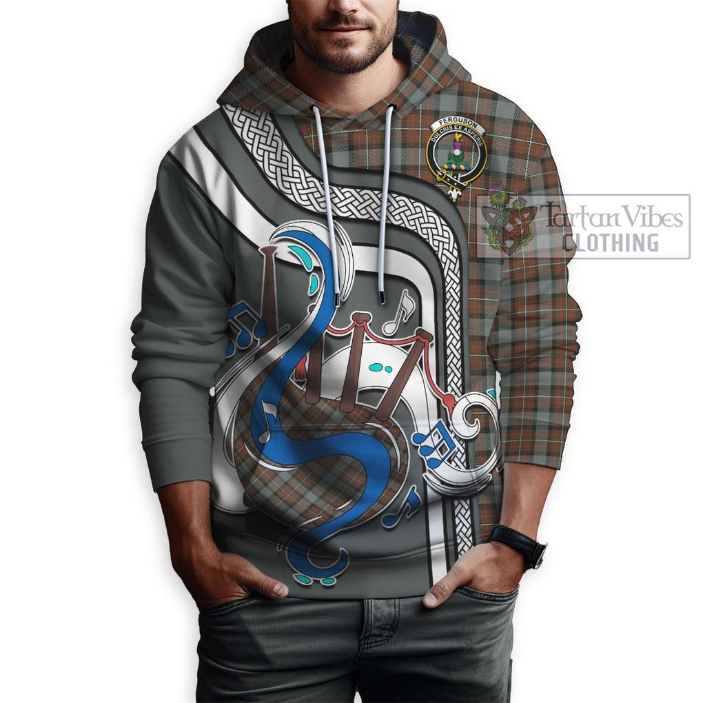 Ferguson Weathered Tartan Hoodie with Epic Bagpipe Style Zip Hoodie - Tartanvibesclothing Shop