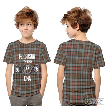 Ferguson Weathered Tartan Kid T-Shirt with Family Crest DNA In Me Style