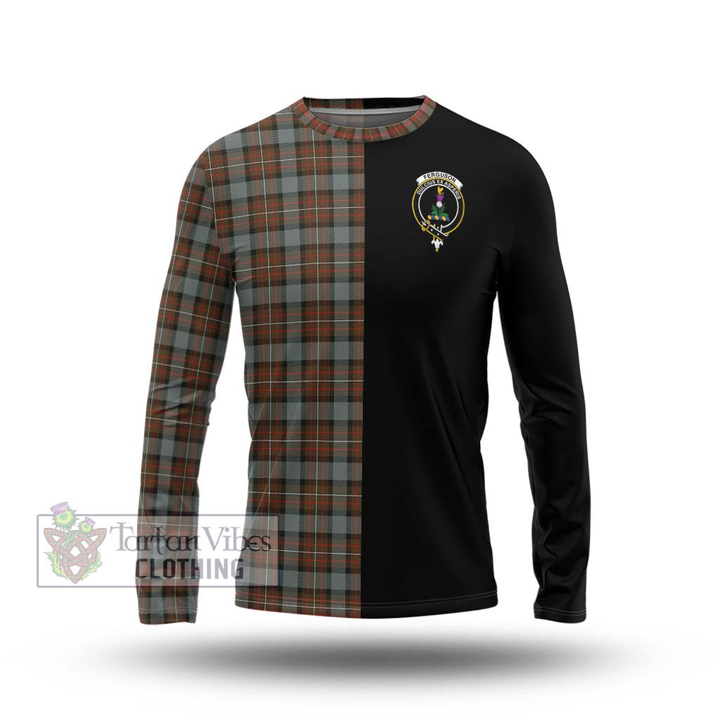 Ferguson Weathered Tartan Long Sleeve T-Shirt with Family Crest and Half Of Me Style Unisex - Tartanvibesclothing Shop