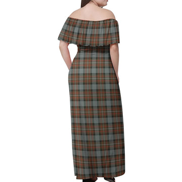 Ferguson Weathered Tartan Off Shoulder Long Dress