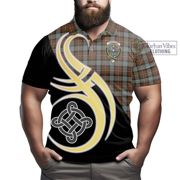 Ferguson Weathered Tartan Polo Shirt with Family Crest and Celtic Symbol Style