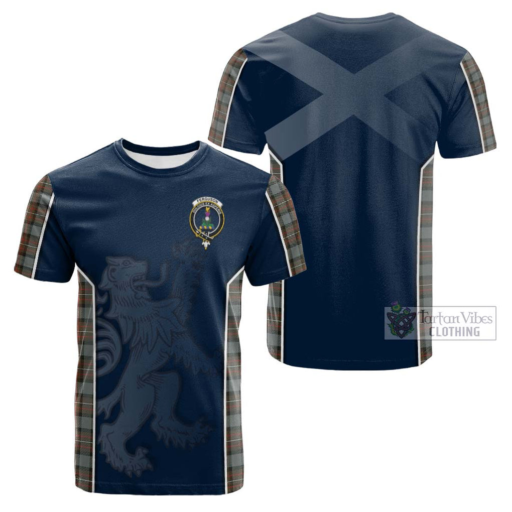 Tartan Vibes Clothing Ferguson Weathered Tartan Cotton T-shirt with Family Crest and Lion Rampant Vibes Sport Style