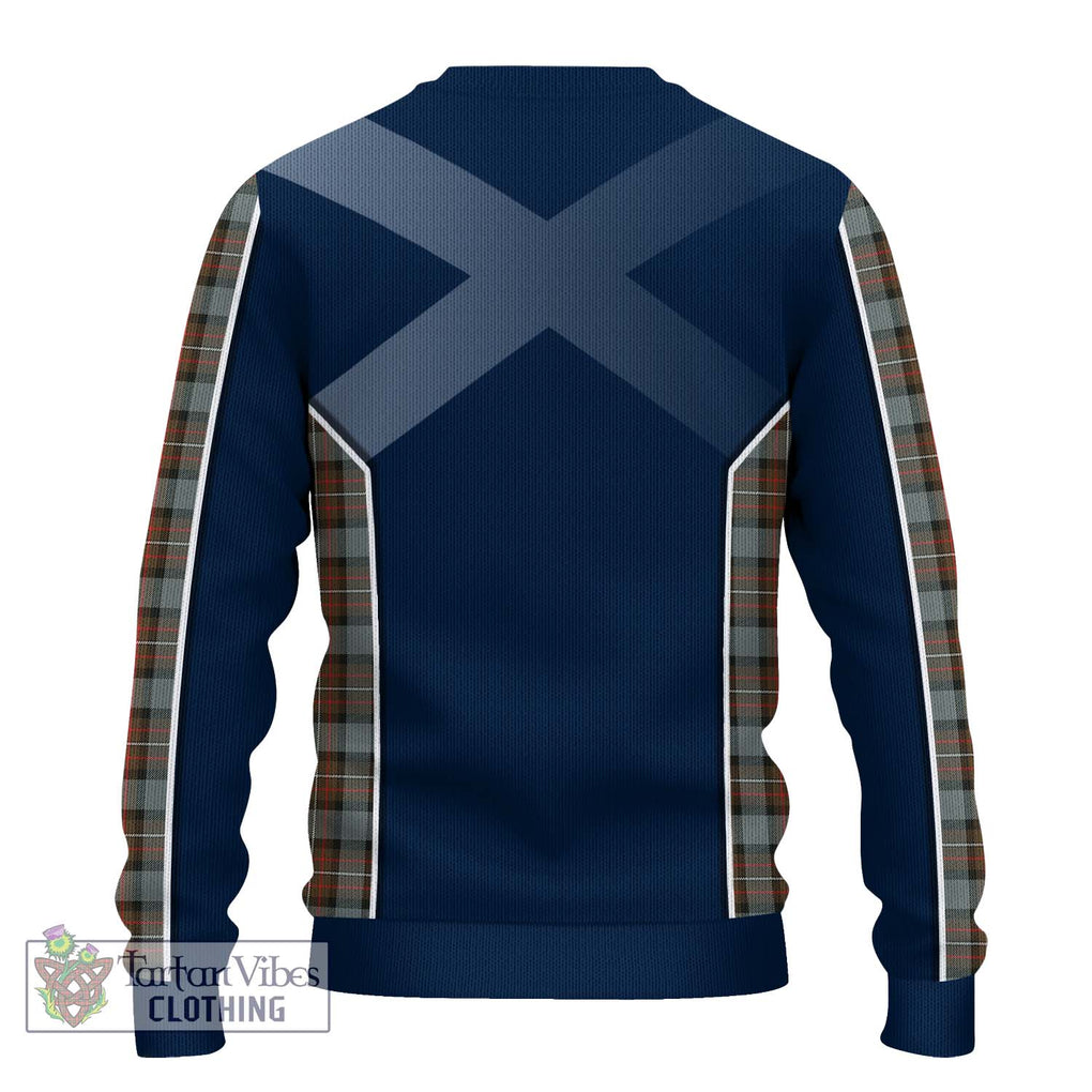 Ferguson Weathered Tartan Knitted Sweater with Family Crest and Lion Rampant Vibes Sport Style - Tartan Vibes Clothing