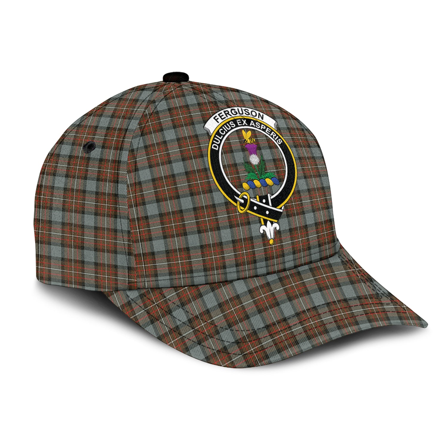 Ferguson Weathered Tartan Classic Cap with Family Crest - Tartan Vibes Clothing