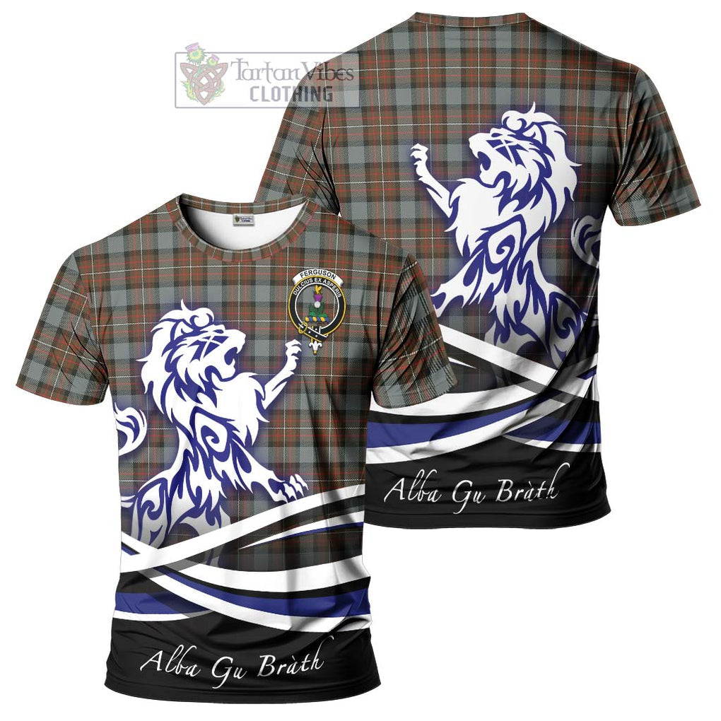 Tartan Vibes Clothing Ferguson Weathered Tartan Cotton T-shirt with Alba Gu Brath Regal Lion Emblem