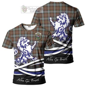 Ferguson Weathered Tartan Cotton T-shirt with Alba Gu Brath Regal Lion Emblem