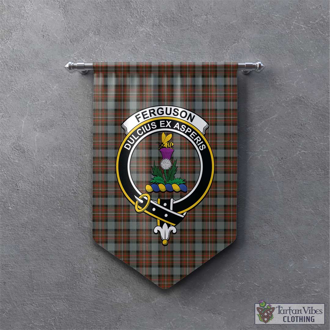 Tartan Vibes Clothing Ferguson Weathered Tartan Gonfalon, Tartan Banner with Family Crest