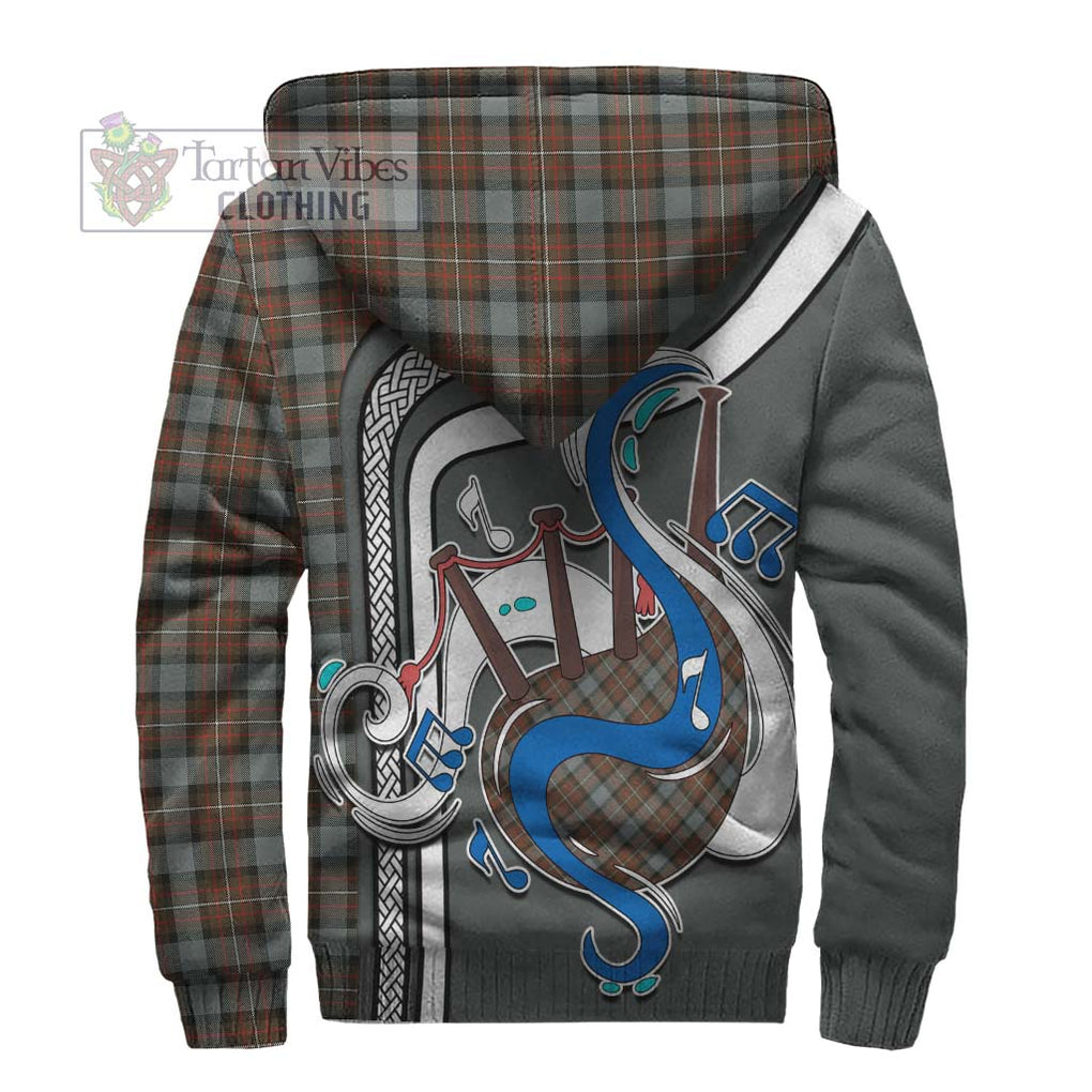 Ferguson Weathered Tartan Sherpa Hoodie with Epic Bagpipe Style - Tartanvibesclothing Shop