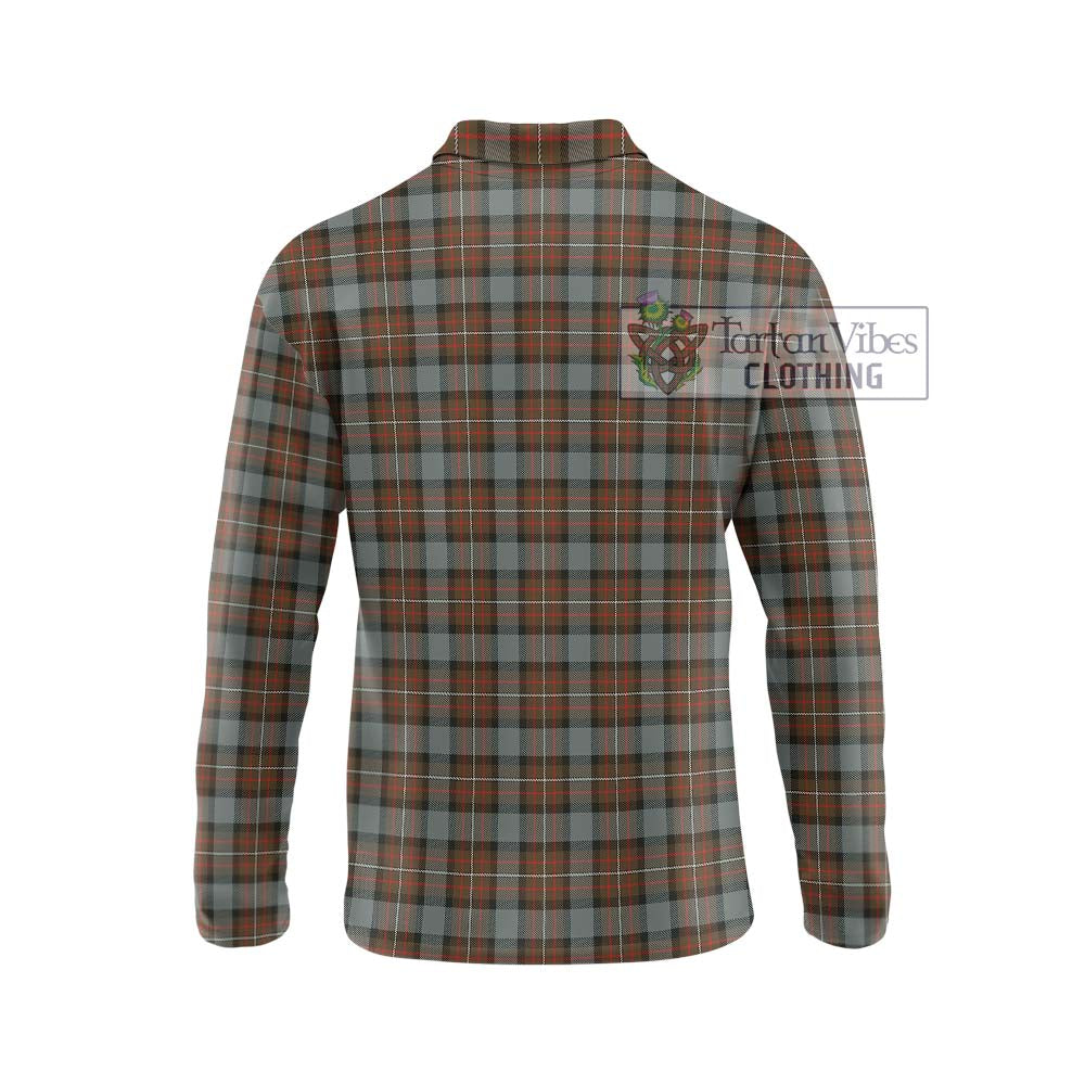 Ferguson Weathered Tartan Long Sleeve Polo Shirt with Family Crest DNA In Me Style - Tartanvibesclothing Shop