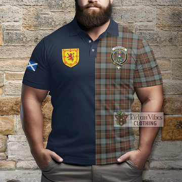 Ferguson Weathered Tartan Polo Shirt Alba with Scottish Lion Royal Arm Half Style